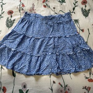 🔴DONATING SOON🔴 Wild Fable Blue Floral Skater Skirt